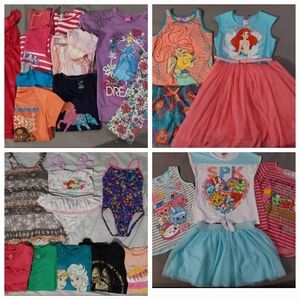 Girls Size 7/8 Bundle (26 peices) - Disney Princess, Ariel, Cinderella, Frozen